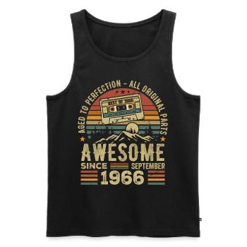 September 1966 Birthday Gift September 1966 - Men's Premium Organic Tank Top - black - Front - AI Model Male 178 light (178cm)