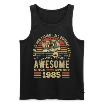 September 1985 Birthday Gift September 1985 - Men's Premium Organic Tank Top - black - Front - Michal (187cm)