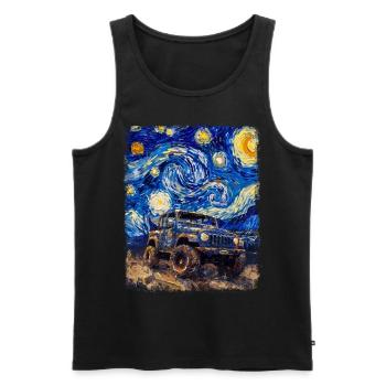 Mud Bogging Mudding Mud Racing Starry Night Painters - Men's Premium Organic Tank Top - black - Front - AI Model Male 178 light (178cm)