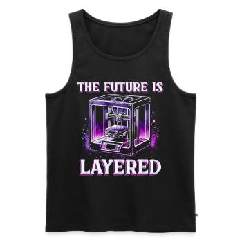3D Printing 3D Engineer The Future Is Layered - Men's Premium Organic Tank Top - black - Front - AI Model Male 178 light (178cm)