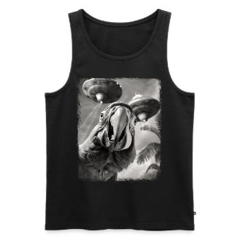 Macaw Parrot Bird UFO Alien Alien Selfie - Men's Premium Organic Tank Top - black - Front - Michal (187cm)