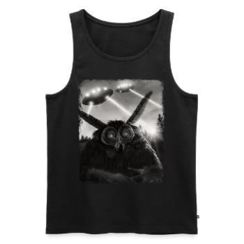 Mothman Cryptozoologie OVNI Alien Alien Se - Débardeur bio Premium Homme - noir - Devant - Michal (187cm)