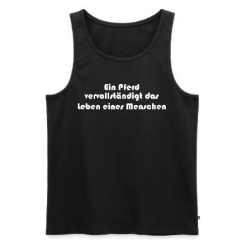 Riding - A horse completes life - Men's Premium Organic Tank Top - black - Front - Michal (187cm)