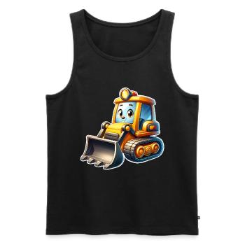 Bulldozer Radlader Bagger Baustelle Kinder - Männer Premium Bio Tank Top - Schwarz - Vorne - Michal (187cm)