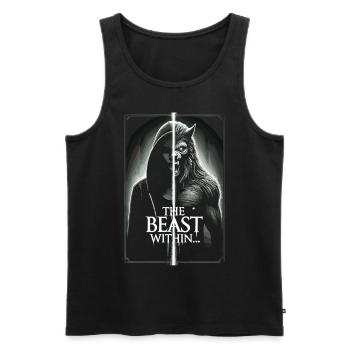 Wolf in the Shadows T-Shirt - The Beast Within - Men's Premium Organic Tank Top - black - Front - Michal (187cm)