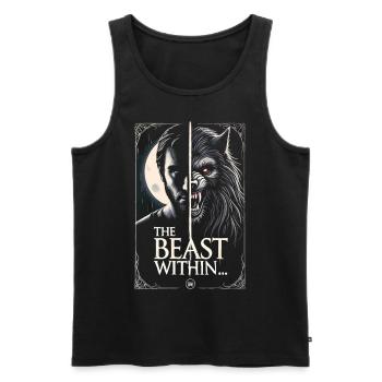 The Beast Within - Verwandlung im Vollmond - Männer Premium Bio Tank Top - Schwarz - Vorne - AI Model Male 178 light (178cm)