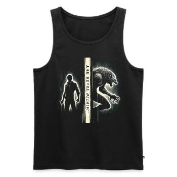 Beast in the Dark Shirt - Men's Premium Organic Tank Top - black - Front - Michal (187cm)