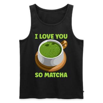 Japanese Matcha Tea Green Tea Matcha Latte - Men's Premium Organic Tank Top - black - Front - AI Model Male 178 light (178cm)