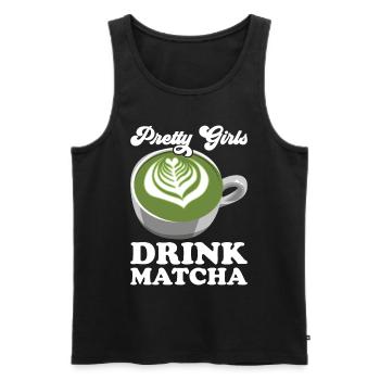 Japanese Matcha Tea Green Tea Matcha Latte - Men's Premium Organic Tank Top - black - Front - AI Model Male 178 light (178cm)