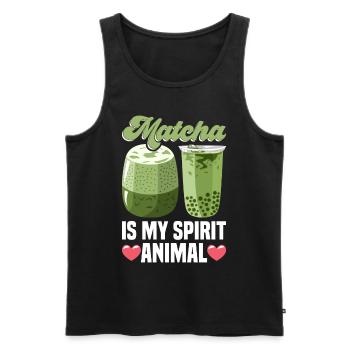 Japanese Matcha Tea Green Tea Matcha Latte - Men's Premium Organic Tank Top - black - Front - AI Model Male 178 light (178cm)