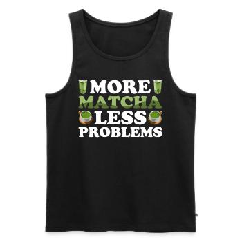 Japanese Matcha Tea Green Tea Matcha Latte - Men's Premium Organic Tank Top - black - Front - AI Model Male 178 light (178cm)