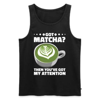 Japanese Matcha Tea Green Tea Matcha Latte - Men's Premium Organic Tank Top - black - Front - AI Model Male 178 light (178cm)