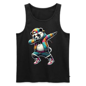 Dabbing Panda : Style urbain - Débardeur bio Premium Homme - noir - Devant - AI Model Male 178 light (178cm)