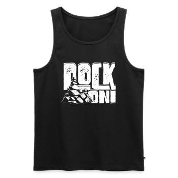 Géologie, géologue, géoscience, rock on ! - Débardeur bio Premium Homme - noir - Devant - Michal (187cm)