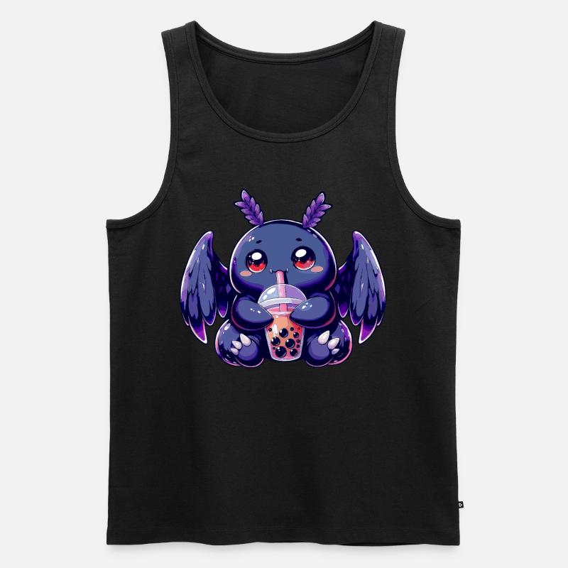 Mothman Bubble Tea - Männer Premium Bio Tank Top - Schwarz