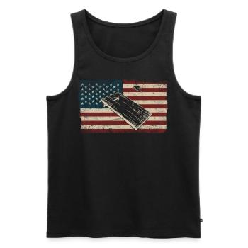 Cornhole Team Bean Bag Player - Männer Premium Bio Tank Top - Schwarz - Vorne - Michal (187cm)
