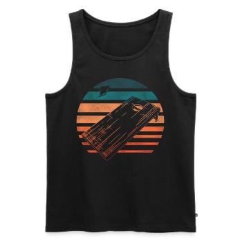 Joueur de sac de haricots de l’équipe Cornhole - Débardeur bio Premium Homme - noir - Devant - Michal (187cm)