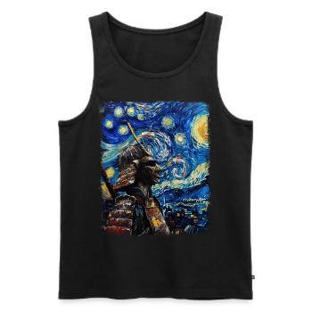Samurai Krieger Bushido Japanische Sternennacht Ge - Männer Premium Bio Tank Top - Schwarz - Vorne - AI Model Male 178 light (178cm)