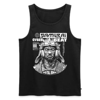 Manga Samurai T-Shirt mit Techno-Twist - Männer Premium Bio Tank Top - Schwarz - Vorne - Michal (187cm)
