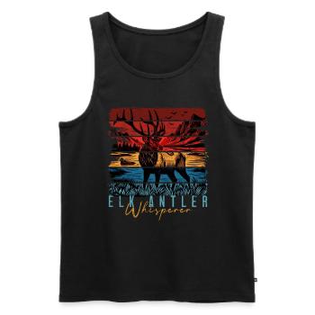 Antler Drop Poles Elk Antler Whisperer - Men's Premium Organic Tank Top - black - Front - AI Model Male 178 light (178cm)