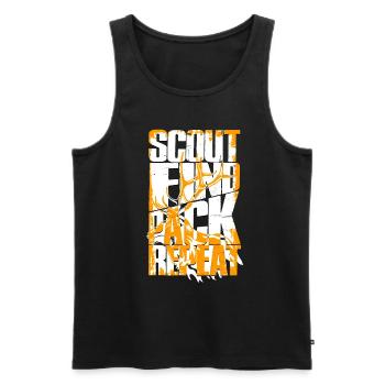 Geweih Geweihjagd Scout Find Pack Repeat - Männer Premium Bio Tank Top - Schwarz - Vorne - Michal (187cm)