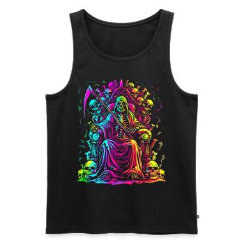 Sensenmann Der Totenschädel Popart - Männer Premium Bio Tank Top - Schwarz - Vorne - Michal (187cm)