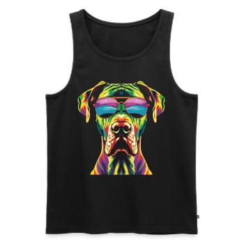 Great Dane Dog Sunglasses Popart - Men's Premium Organic Tank Top - black - Front - Michal (187cm)