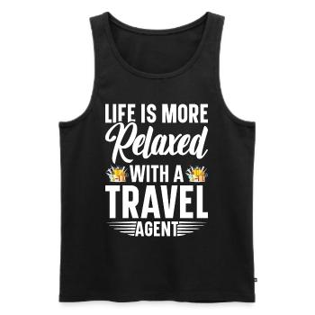 Commis au tourisme Agence de voyages - Débardeur bio Premium Homme - noir - Devant - Michal (187cm)