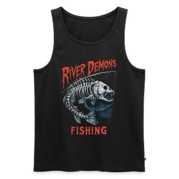 River Demons Fishing für eine Anglerin Fischerin - Männer Premium Bio Tank Top - Schwarz - Vorne - Michal (187cm)