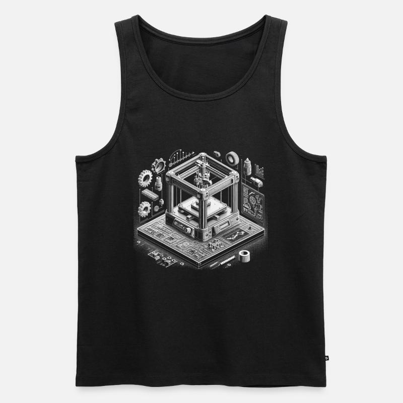 Impression 3D Ingénieur 3D - Débardeur bio Premium Homme - noir