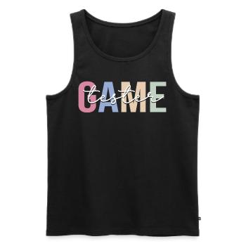 Playtester Game Developer - Men's Premium Organic Tank Top - black - Front - AI Model Male 178 light (178cm)