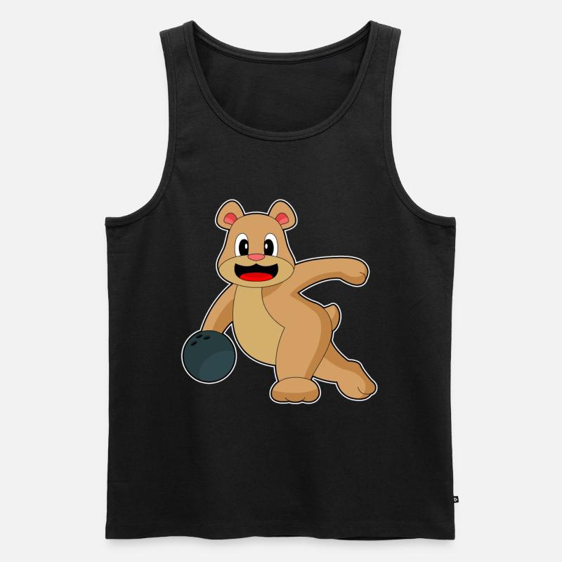 Bär Bowling Bowlingkugel - Männer Premium Bio Tank Top - Schwarz