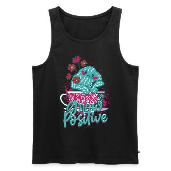 Pflanzen Pflanzensammler Pflanze Grow Positive - Männer Premium Bio Tank Top - Schwarz - Vorne - Michal (187cm)