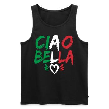 Ciao Bella - Männer Premium Bio Tank Top - Schwarz - Vorne - AI Model Male 178 light (178cm)