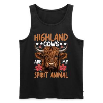 Les vaches Highland sont mon animal spirituel - Débardeur bio Premium Homme - noir - Devant - Michal (187cm)