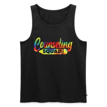 Conseillère scolaire Tie Dye - Débardeur bio Premium Homme - noir - Devant - Michal (187cm)