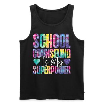Conseillère scolaire Tie Dye School - Débardeur bio Premium Homme - noir - Devant - Michal (187cm)