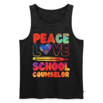 conseillère scolaire fille aquarelle - Débardeur bio Premium Homme - noir - Devant - Michal (187cm)