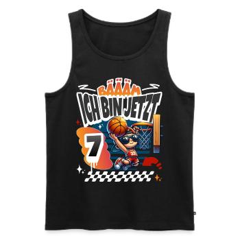 Basketball Bääm Ich Bin Jetzt 7. Geburtstag - Männer Premium Bio Tank Top - Schwarz - Vorne - AI Model Male 178 light (178cm)