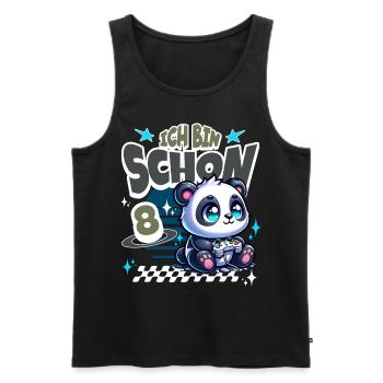 8. Geburtstag Kindergeburtstag Gaming Panda - Männer Premium Bio Tank Top - Schwarz - Vorne - Michal (187cm)