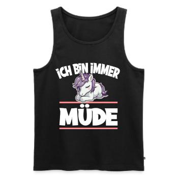 Ich Bin Immer Müde Einhorn - Männer Premium Bio Tank Top - Schwarz - Vorne - Michal (187cm)