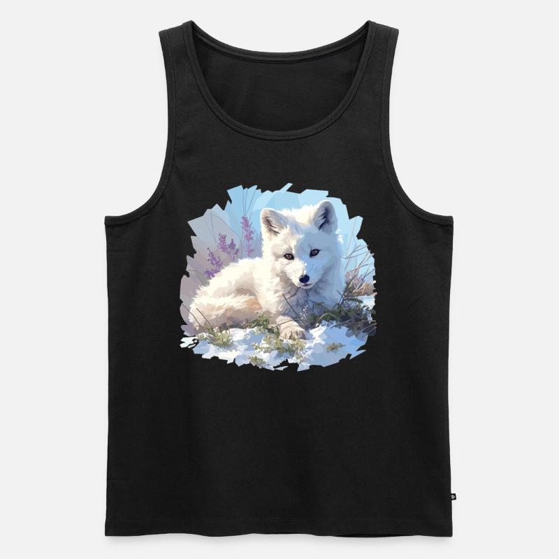 Arctic Fox Polarfüchse Polarfuchs - Männer Premium Bio Tank Top - Schwarz