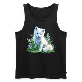 Arctic Fox Polarfüchse Polarfuchs - Men's Premium Organic Tank Top - black - Front - AI Model Male 178 light (178cm)