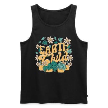 Pflanzen Pflanzensammler Pflanze Earth Child - Männer Premium Bio Tank Top - Schwarz - Vorne - Michal (187cm)