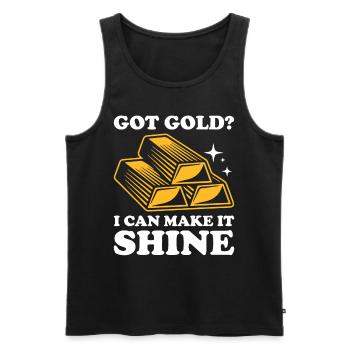 Goldsmith Gold Jewelry Manufacturer Gold Jewelry - Men's Premium Organic Tank Top - black - Front - AI Model Male 178 light (178cm)