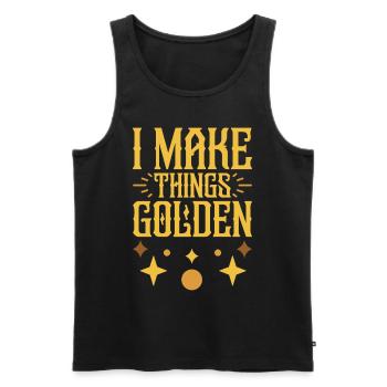 Goldsmith Gold Jewelry Manufacturer Gold Jewelry - Men's Premium Organic Tank Top - black - Front - AI Model Male 178 light (178cm)