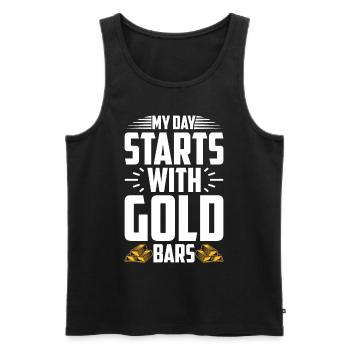 Goldsmith Gold Jewelry Manufacturer Gold Jewelry - Men's Premium Organic Tank Top - black - Front - AI Model Male 178 light (178cm)