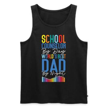 School Counselor Dad School - Men's Premium Organic Tank Top - black - Front - AI Model Male 178 light (178cm)