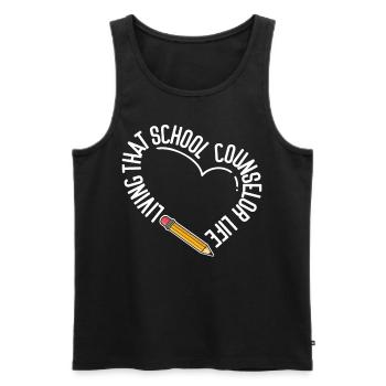 School Counselor Heart Living That - Männer Premium Bio Tank Top - Schwarz - Vorne - Michal (187cm)