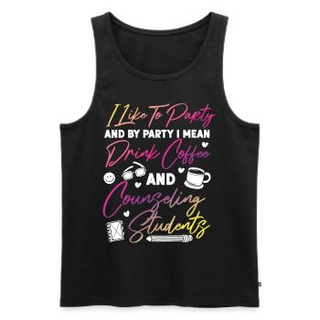 School Counselor Coffee I Like To - Männer Premium Bio Tank Top - Schwarz - Vorne - Michal (187cm)